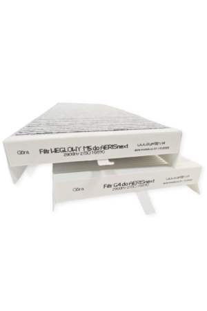 Wysokiej jakości filtry plisowane do AERISnext polskiej produkcji. Klasa filtracyjna M5 Węglowy/1szt. + średnia G4/1szt.